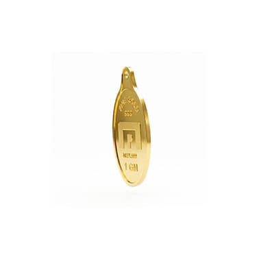 Swarnavarsham 24K (999) Yellow Gold Oval Ganesha Pendant 1 Gram 2