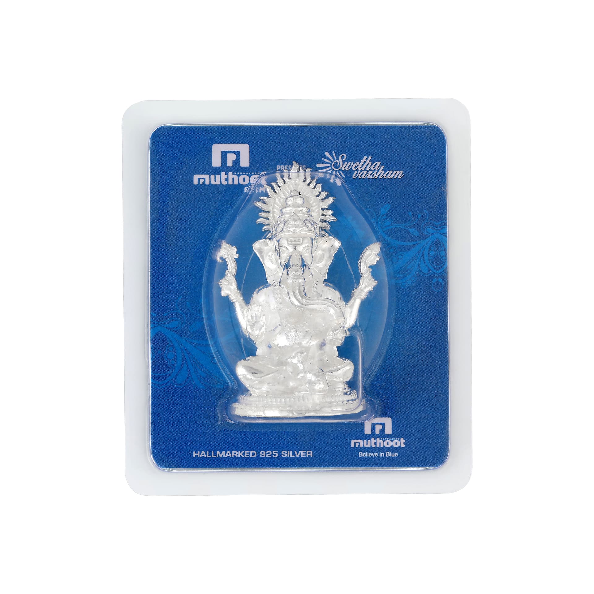 Muthoot Pappachan Swethavarsham BIS Hallmarked Ganesh Idol 925 Purity 110 GMS