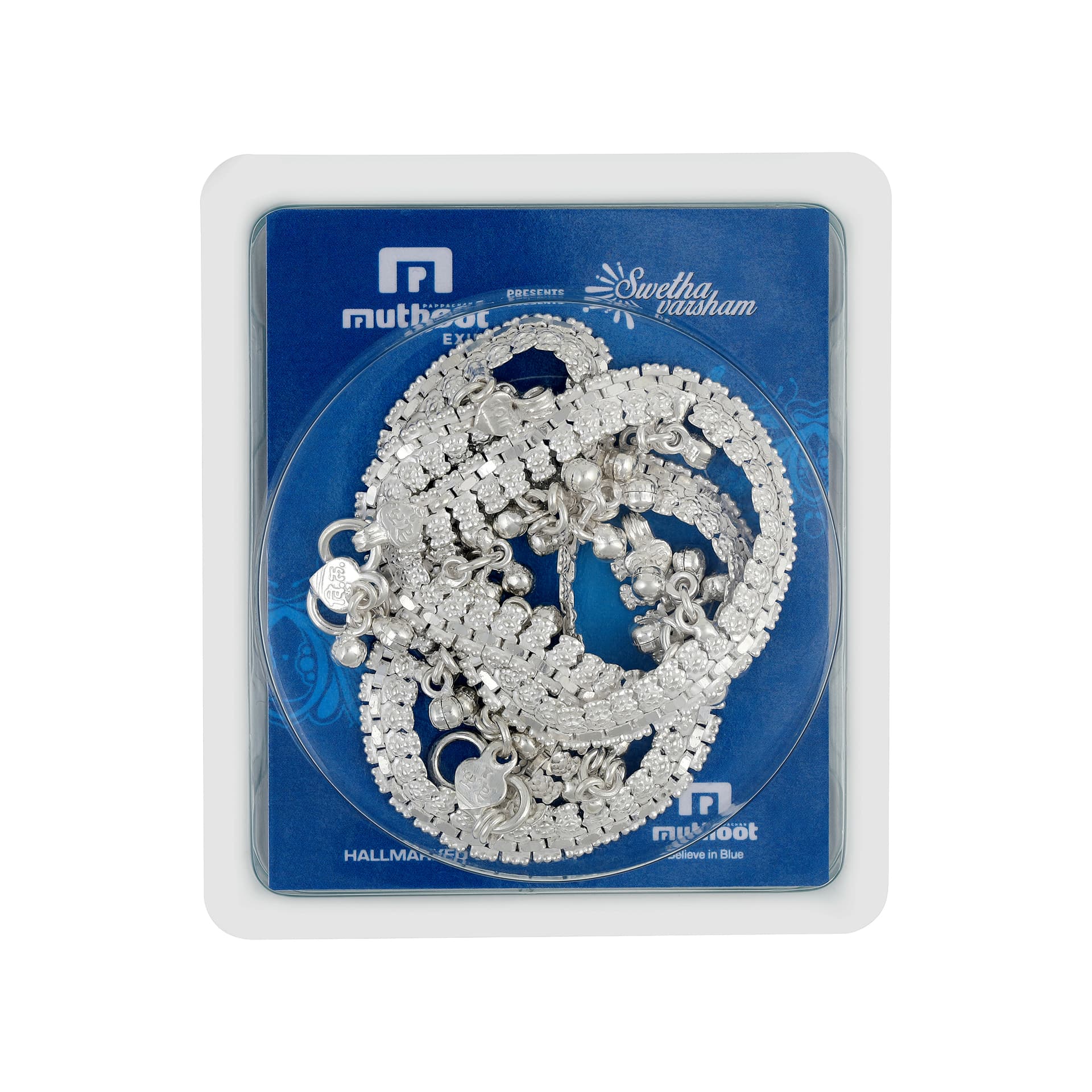 Muthoot PAPPACHAN Swethavarsham BIS Hallmarked Design Payal 925 Purity 30 GMS