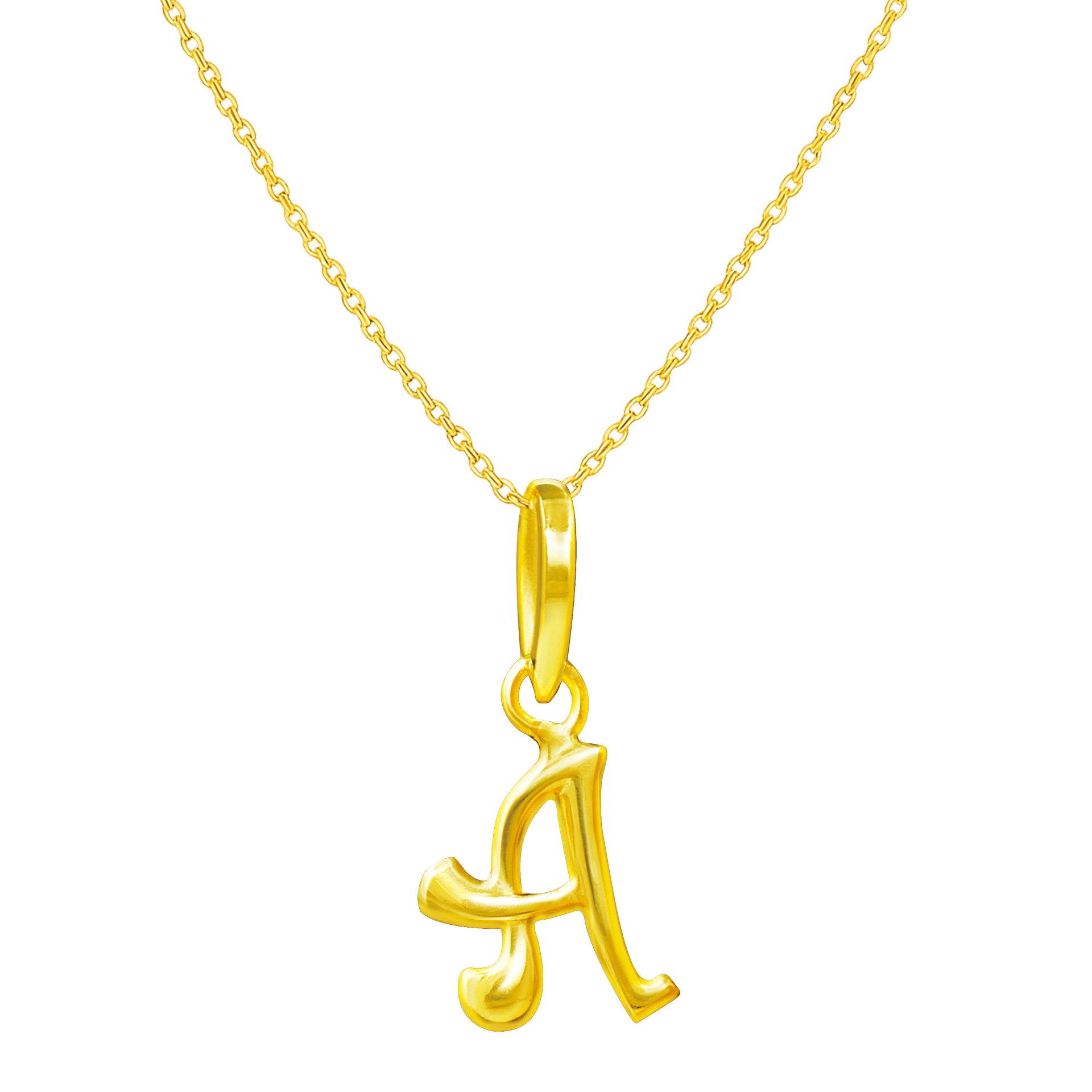 Swarnavarsham BIS Hallmarked 916 Alphabet Pendant for Men & Women 1 Gm