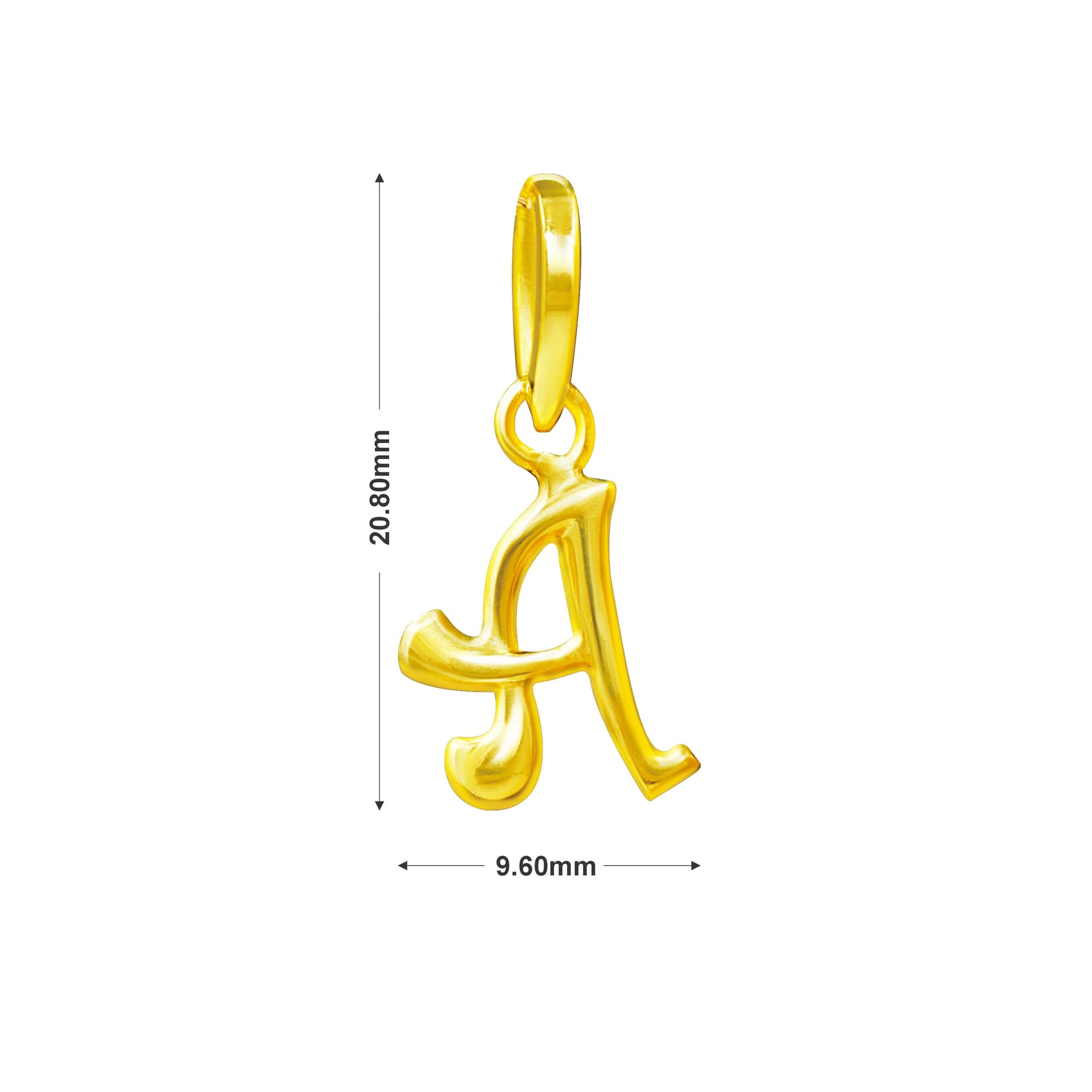 Swarnavarsham BIS Hallmarked 916 Alphabet Pendant for Men & Women 1 Gm 2